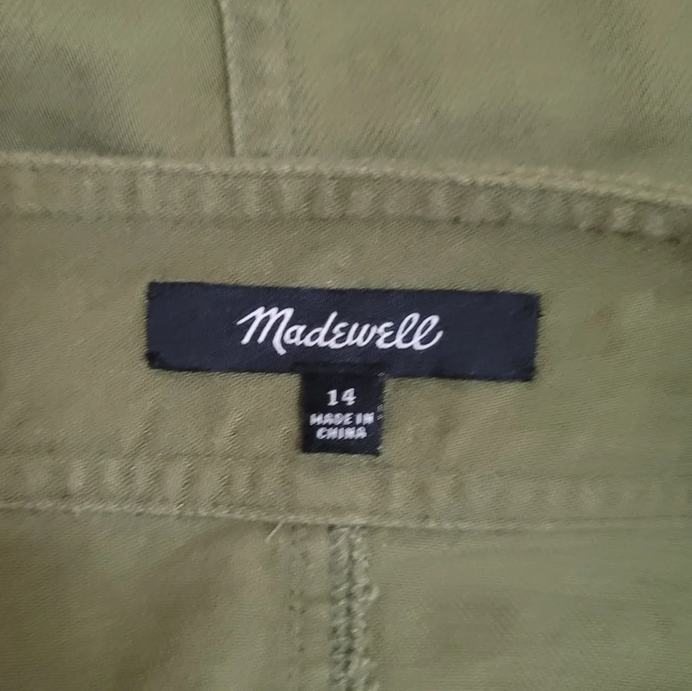 Madewell Station Olive Green Front Button Mini Skirt Size 14 - Picture 6 of 10